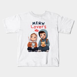 Funny Sayings Cat Meow Lovers Kids T-Shirt